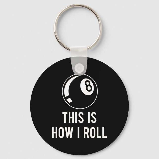 Chaveiro Design Funny Billiards Para Jogadores De Piscina R (Frente)