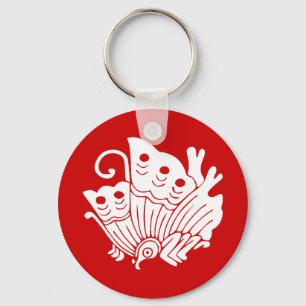 Chaveiro Design Kamon Japonês de Borboleta Asiática