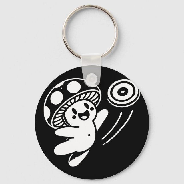 Chaveiro Design Legal de Disco de Golfe, Cogumelo Fofo Disc (Frente)