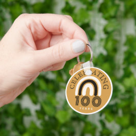 Chaveiro Design Moderno de Aniversário de 100 anos