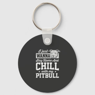 Chaveiro Design Pitbull Fique em Casa e Relaxe
