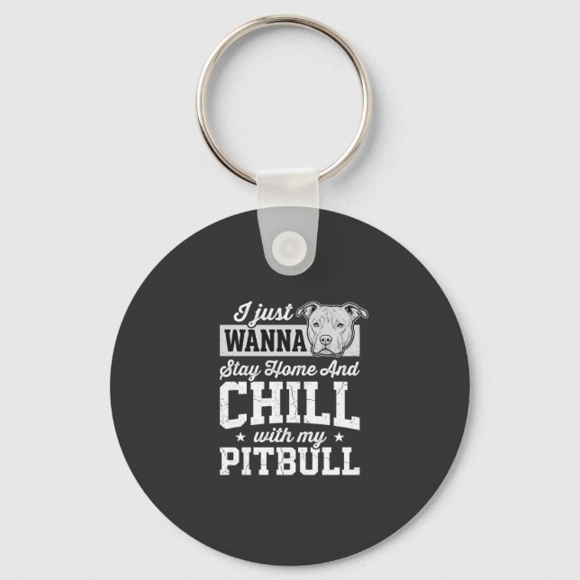 Chaveiro Design Pitbull Fique em Casa e Relaxe (Frente)