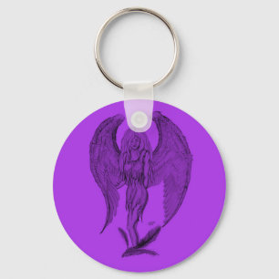 Chaveiro Design preto e roxo do anjo