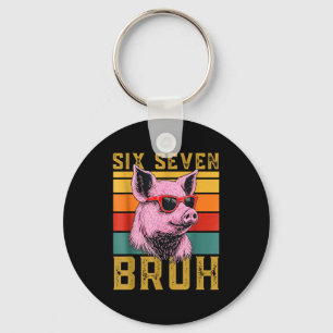 Chaveiro Design Retrô Animal Meme 67 Seis Sete Divertido G