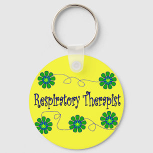 Chaveiro Design retro das flores do terapeuta respiratório