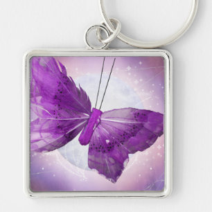 Chaveiro Design roxo da lua da fantasia da borboleta
