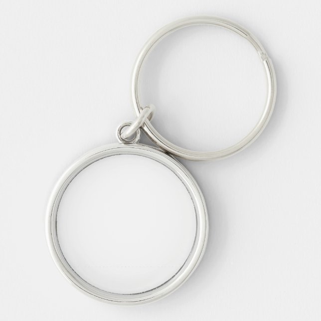 Chaveiro Design simples personalizado branco Adicionar Foto (Frente)
