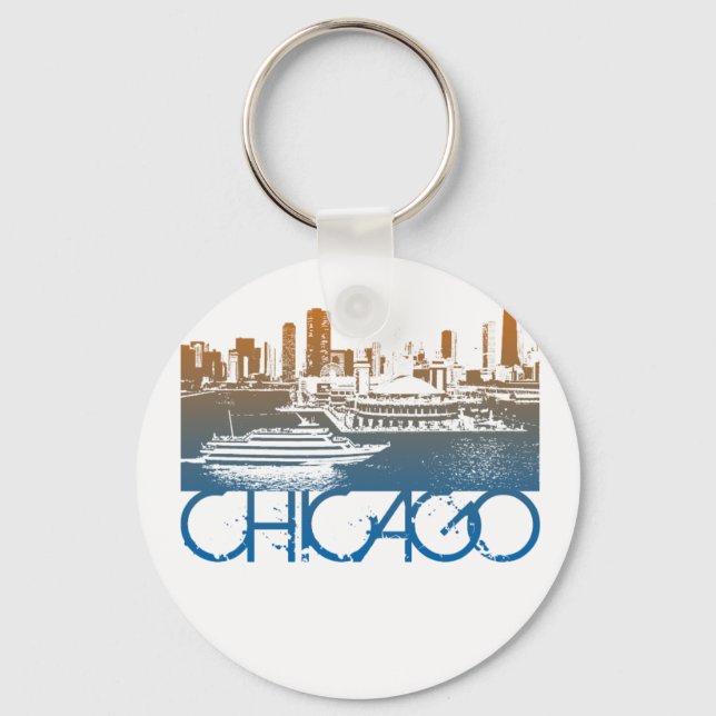 Chaveiro Design Skyline Chicago (Frente)