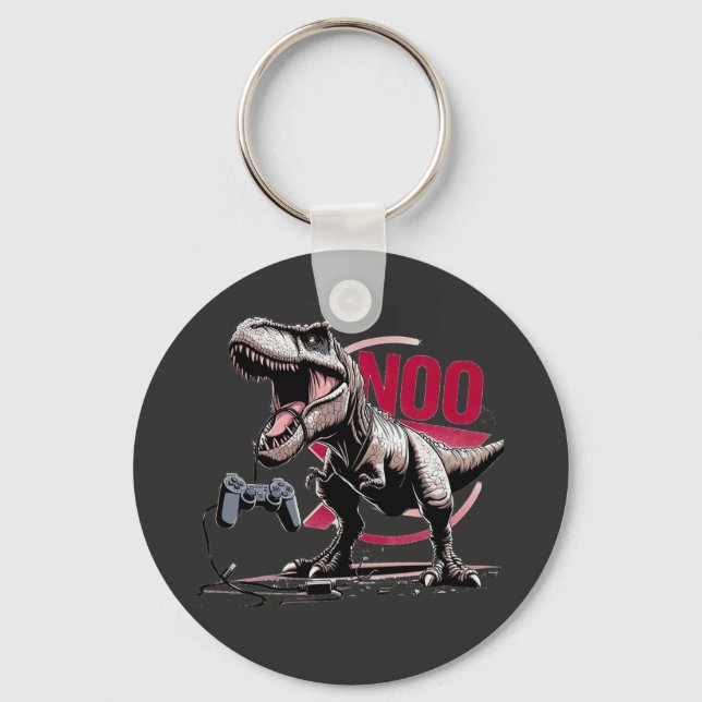 Chaveiro Design T-Rex Gamer Rage No More (Frente)
