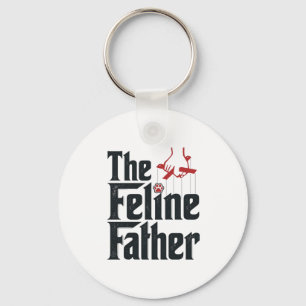 Chaveiro Design Vetorial de Humor de Gato Pai Felino Vintag
