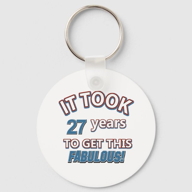 Chaveiro designs de aniversário de 27 anos (Frente)