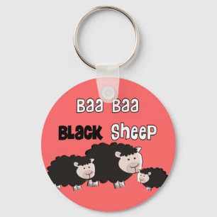 Chaveiro Designs de Ovelha Negra "Baa Baa Black Sheep"