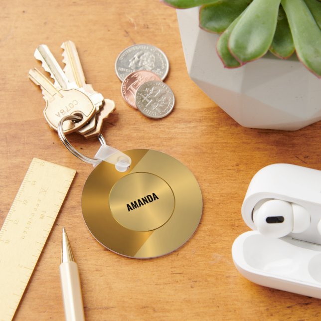 Chaveiro Designs geométricas de cobre e Dourado metálico (Mesa)