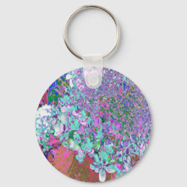 Chaveiro Detalhe de Aqua Elegante e Hydrangea de luz do Lim