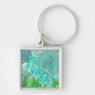 Chaveiro Detalhe de Aqua Elegante e Hydrangea de luz verde