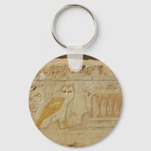 Chaveiro Detalhe de Owl Hieroglyph, templo Hatshepsut, Egit