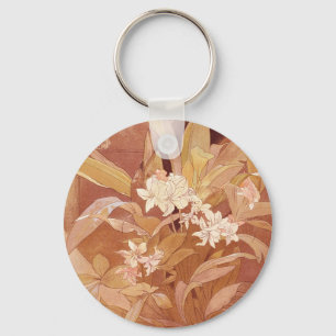 Chaveiro Detalhe Floral Art Nouveau de Alphonse Mucha