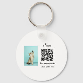 Chaveiro Detalhes simples do nome do animal QR código adici