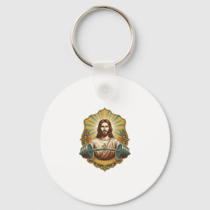Chaveiro Determinado Jesus Haltere de Ferro Pesado Levantam