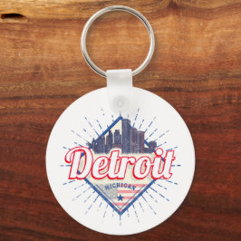 Chaveiro Detroit Michigan United States Skyline Vintage EUA