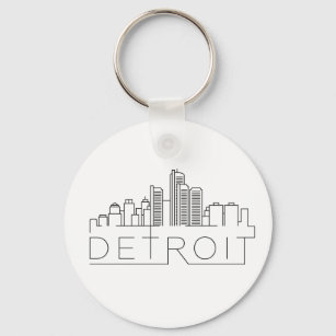 Chaveiro Detroit Stylized Skyline