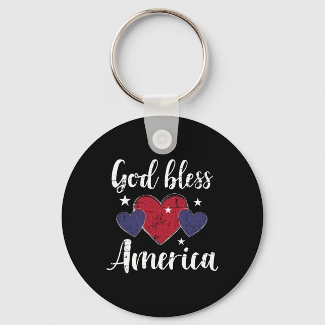 Chaveiro Deus Abençoe a América pelo Dia da Independência e (Frente)