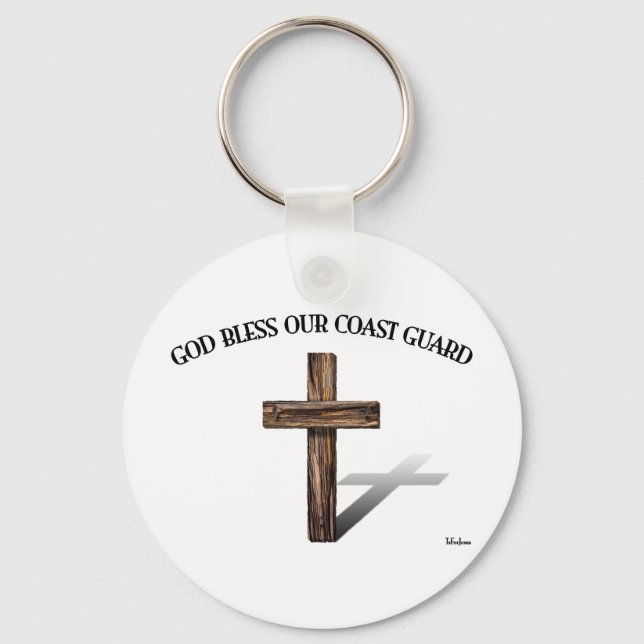 Chaveiro DEUS ABENÇOE A GUARDA COSTEIRA com cruz robusta (Frente)