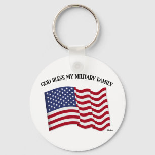 Chaveiro DEUS ABENÇOE MINHA FAMÍLIA MILITAR com bandeira do