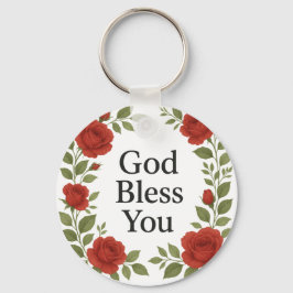 Chaveiro Deus Abençoe Você Rosa Floral Religiosa