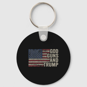 Chaveiro Deus Armas E Trump - Divertido Republicano Pro Deu