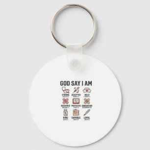 Chaveiro Deus Diz Eu Sou Enfermeira Fé Design de Gravura Vi