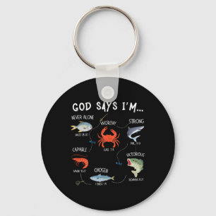 Chaveiro Deus Diz Que Estou Pescando Versículo Bíblico Chri