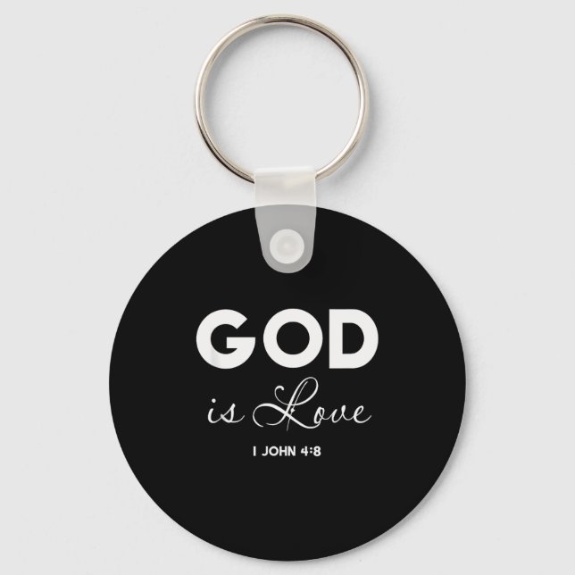 Chaveiro Deus é Amor 1 João 4_8 Versículo Bíblico Ropa Cris (Frente)