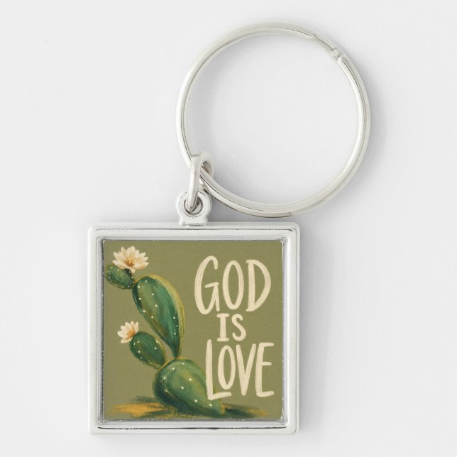 Chaveiro DEUS É AMOR | Presente de Encorajamento Cristão (Frente)