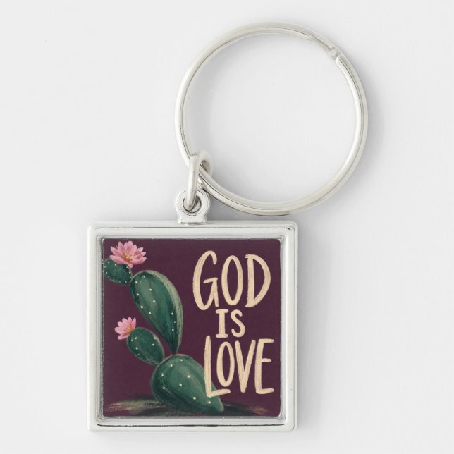 Chaveiro DEUS É AMOR | Presente de Encorajamento Cristão (Frente)