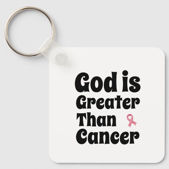 Chaveiro Deus é maior que o Cancer - Fé Inspiradora (Frente)