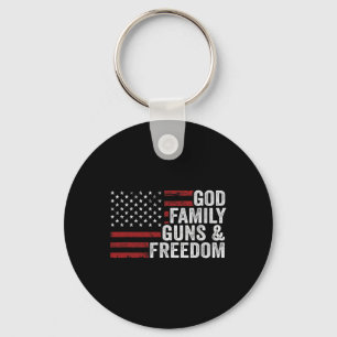 Chaveiro Deus Família Armas E Liberdade - Cristão Americano