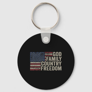 Chaveiro Deus Família País Liberdade - 4 de Julho Bandeira