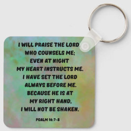Chaveiro Deus Guia E Protege-Me Psalm16:7-8 Bíblia Verso