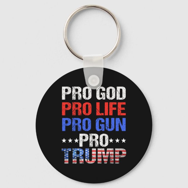 Chaveiro Deus Pro Life Pro Gun Pro Trump - Armadilhas Patri (Frente)
