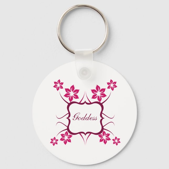 Chaveiro Deusa Floral Chaveiro, Magenta (Frente)