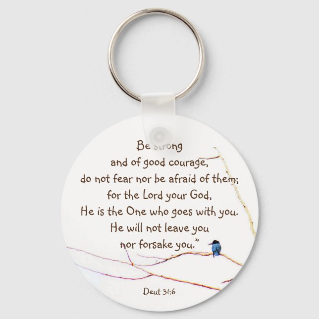 Chaveiro Deut 31:6 Você não está sozinho Bíblia Kingfisher  (Frente)