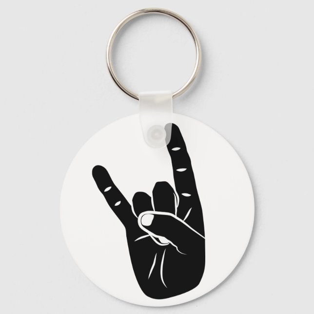 Chaveiro Devil corno sign language pictogram for rock music (Frente)