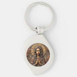 Chaveiro Devoção Talhada Maria de Madeira