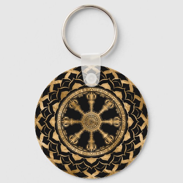 Chaveiro Dharma Wheel - Dharmachakra (Frente)