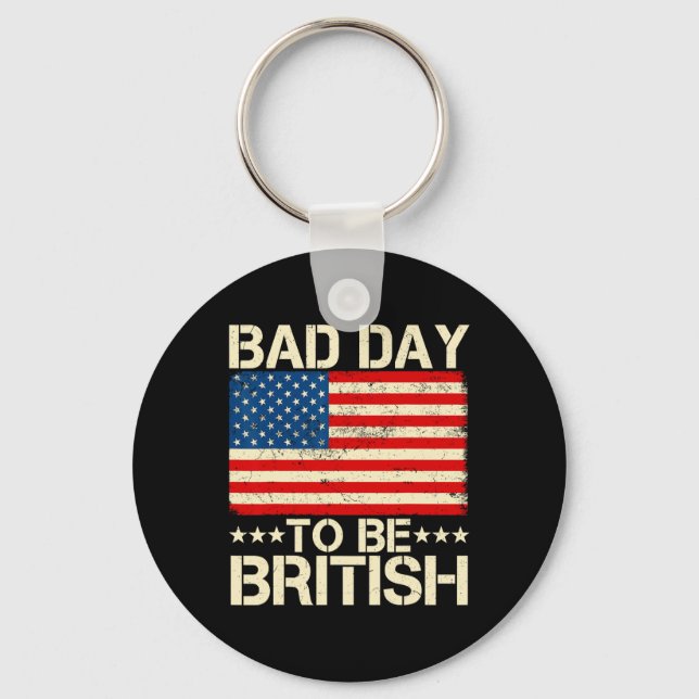 Chaveiro Dia D Para Ser Britânico 4 De Julho Bandeira Ameri (Frente)
