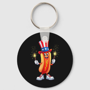 Chaveiro Dia da Independência do Hotdog 4 de julho