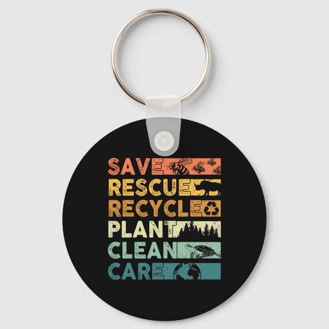 Chaveiro Dia da Terra 2025 Salvem Abelhas Salvando Animais  (Frente)