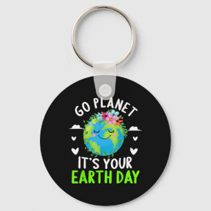 Chaveiro Dia da Terra Bonita Ir Planeta É Engraçado no Dia