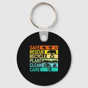 Chaveiro Dia da terra engraçado 2026 retrô groovy salve a t